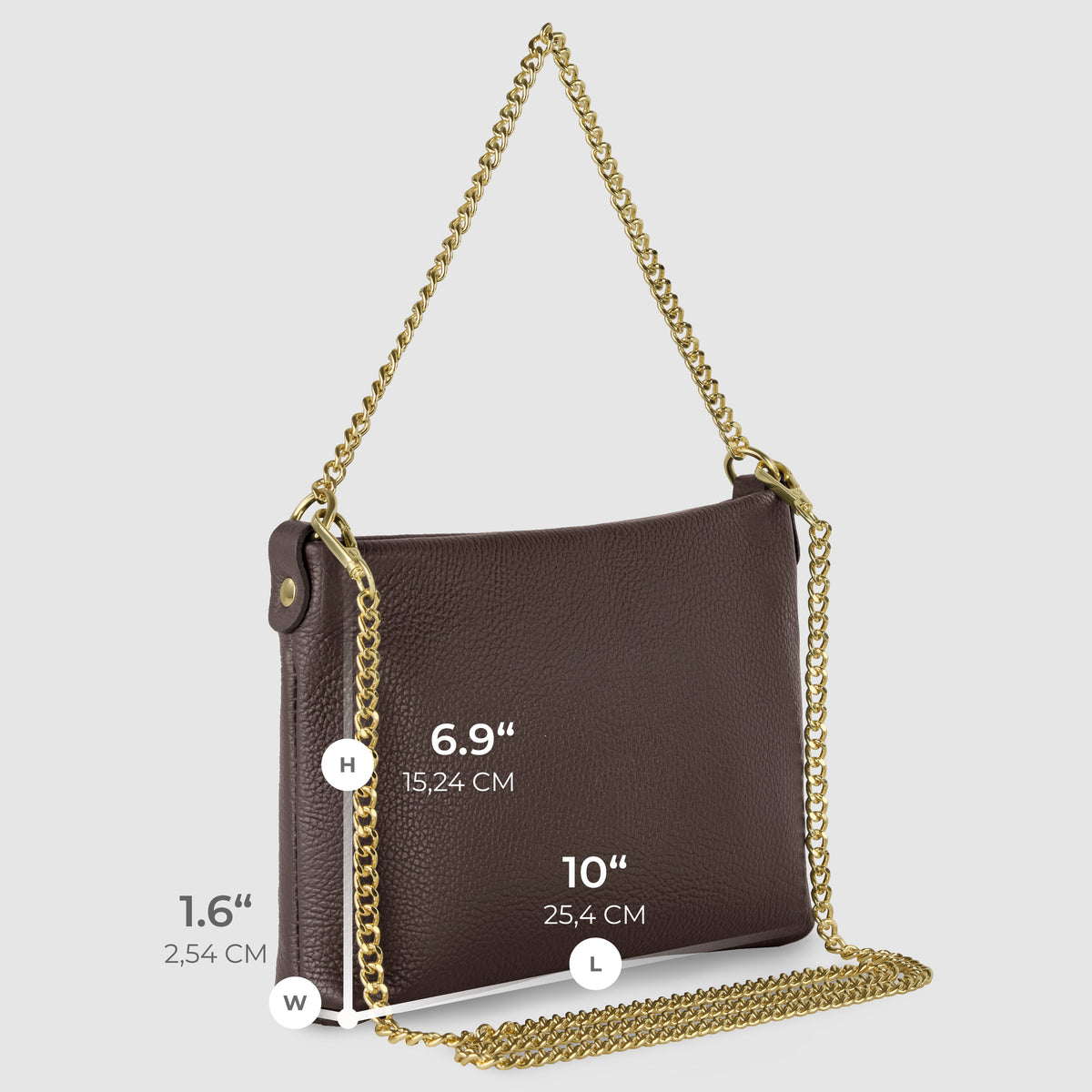 Bolso cruzado italiano de cuero de plena flor | Mantova