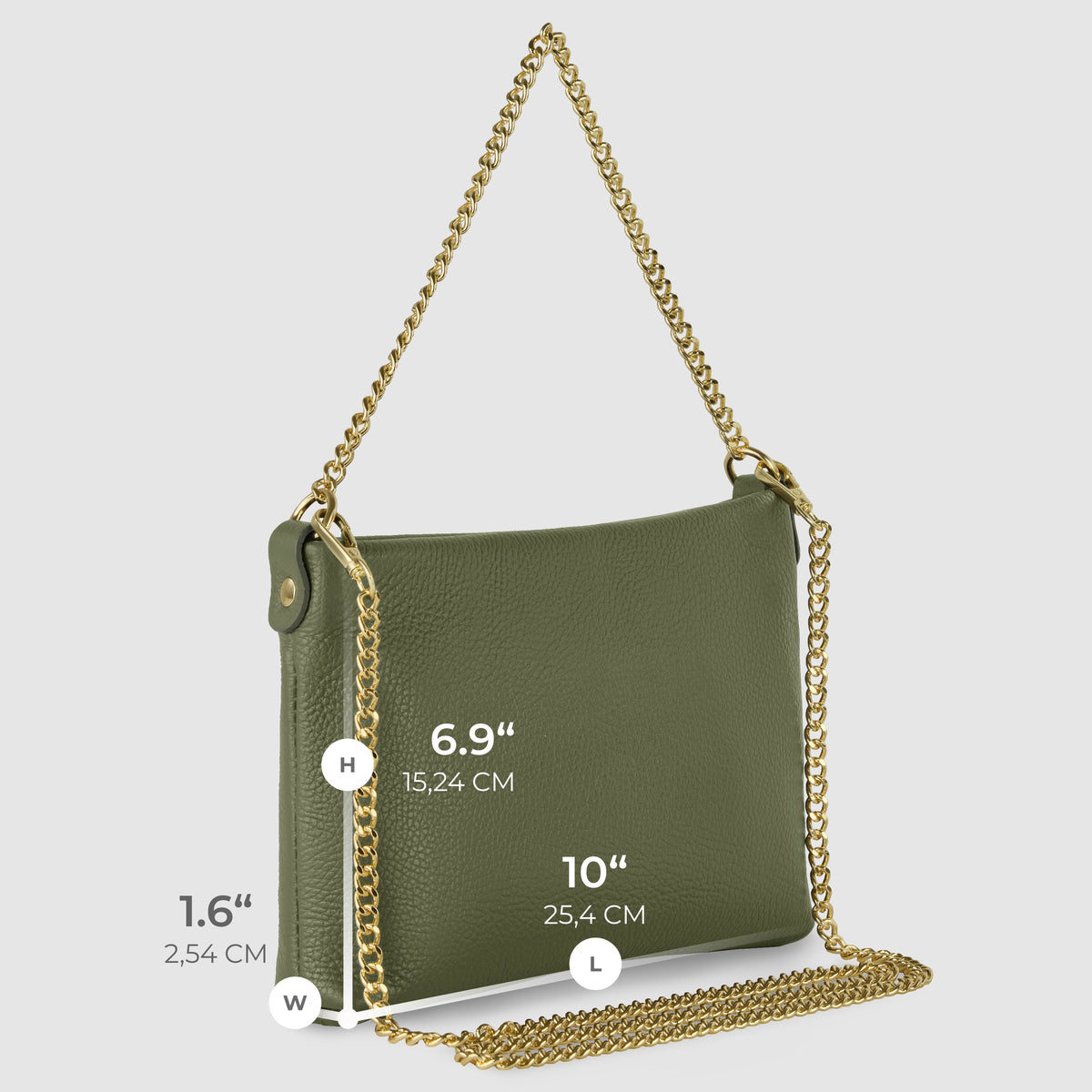 Bolso cruzado italiano de cuero de plena flor | Mantova