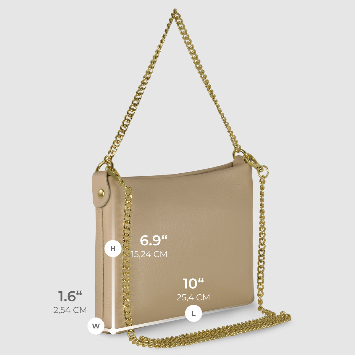 Bolso cruzado italiano de cuero de plena flor | Mantova
