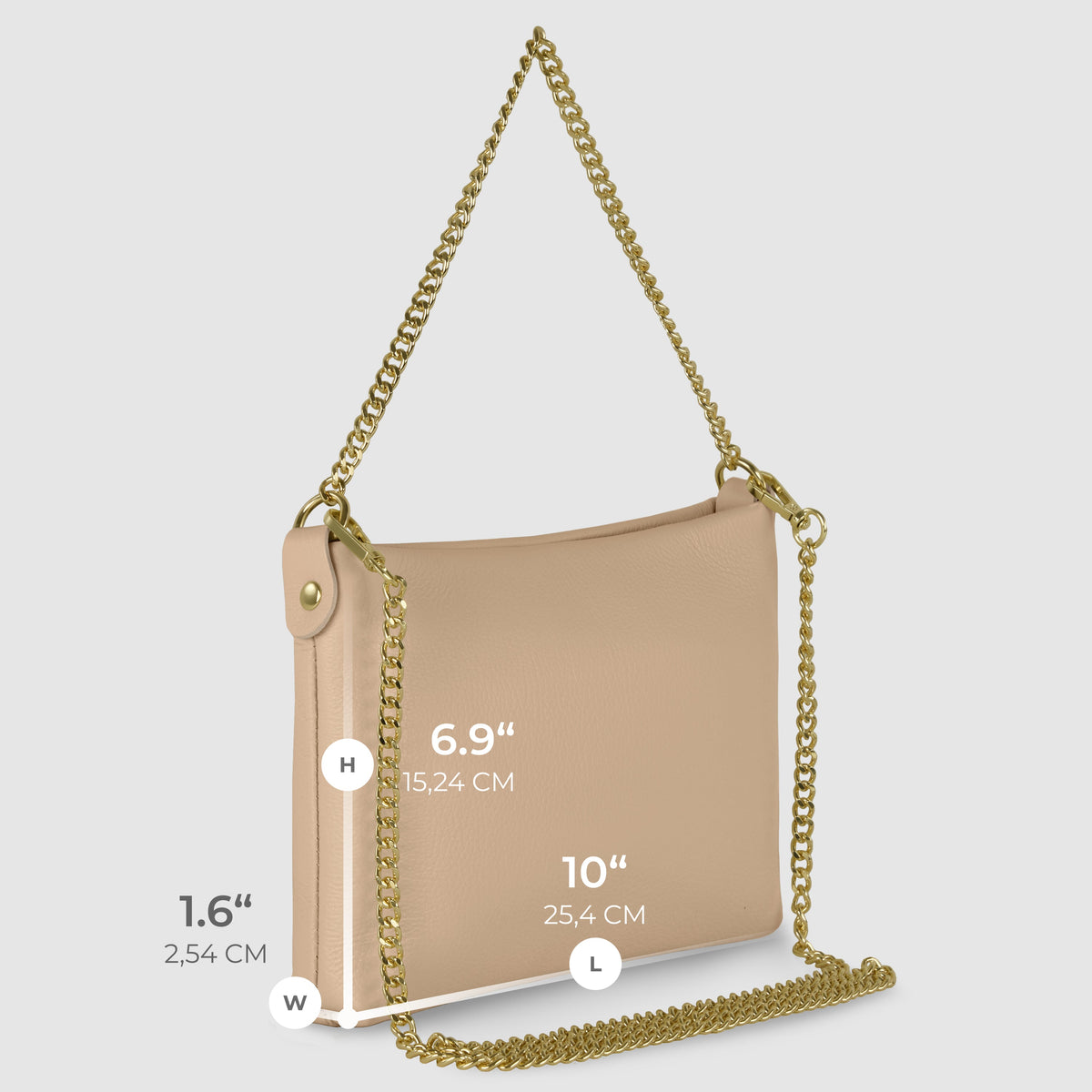 Bolso cruzado italiano de cuero de plena flor | Mantova