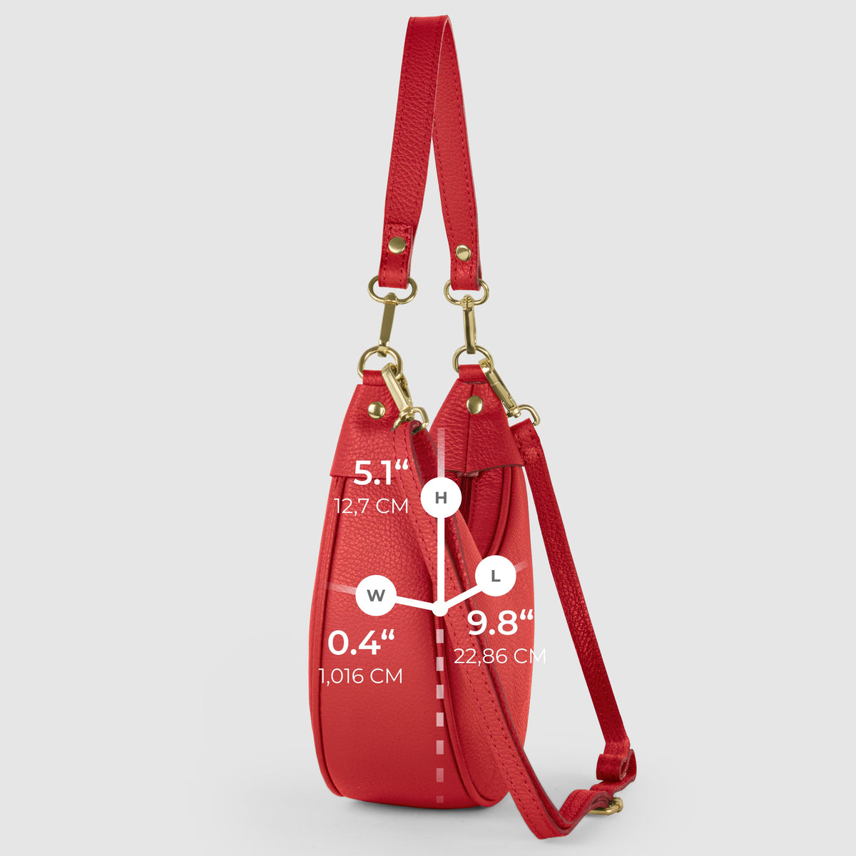 Bolso de hombro de cuero italiano de plena flor | Verona