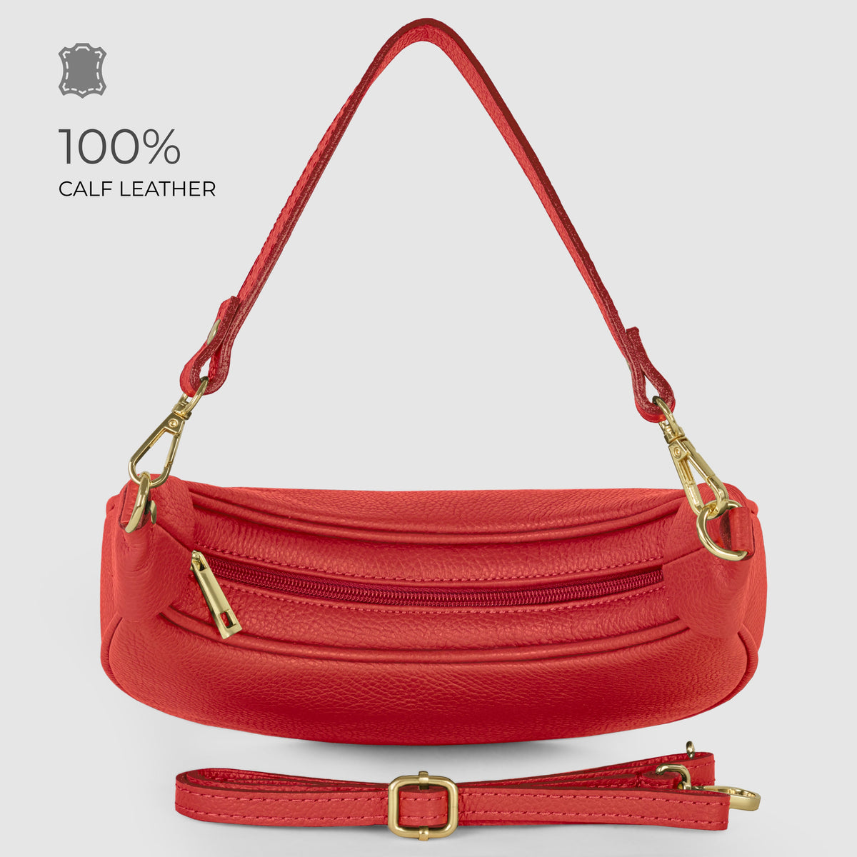Bolso de hombro de cuero italiano de plena flor | Verona