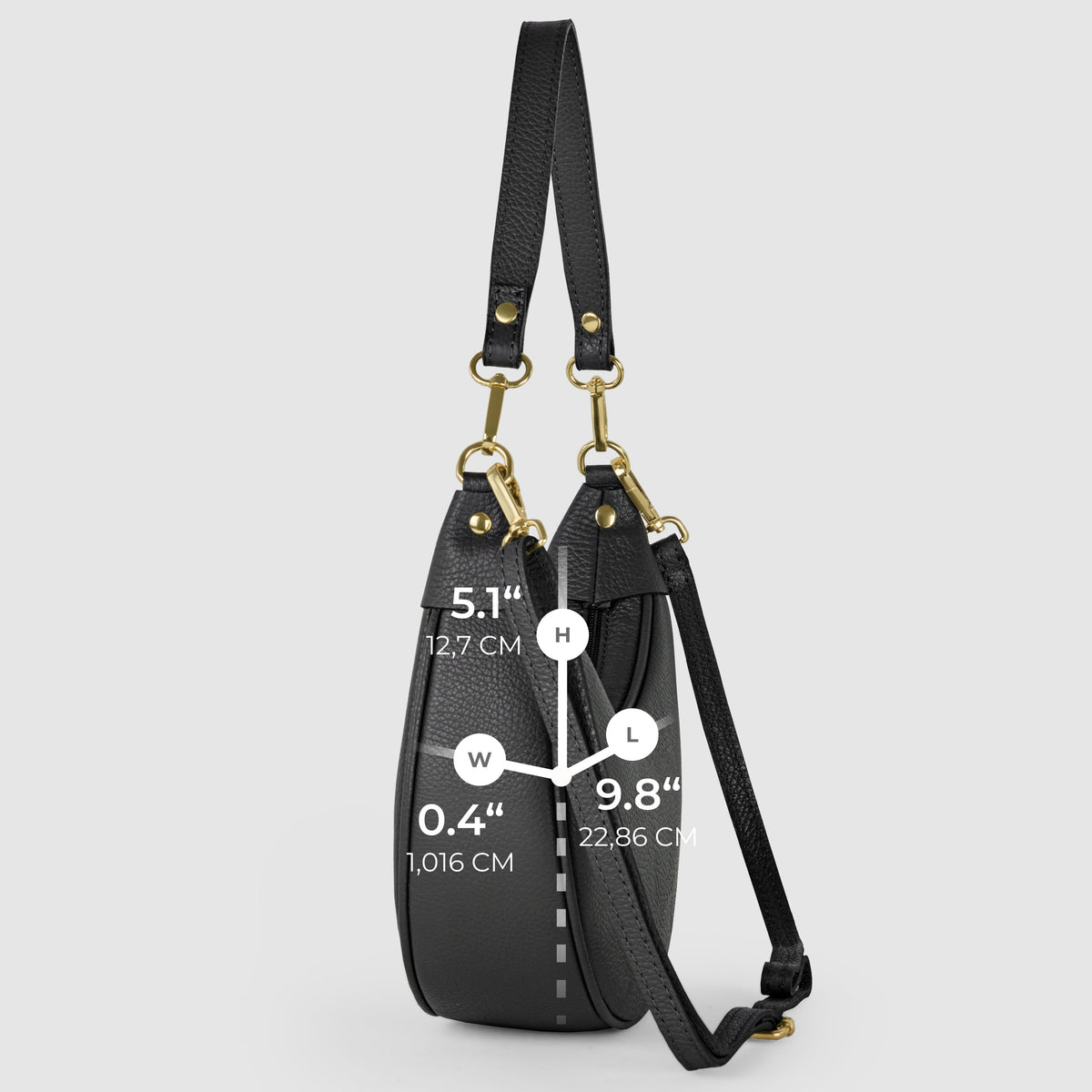 Bolso de hombro de cuero italiano de plena flor | Verona