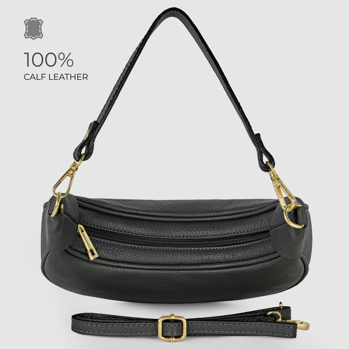 Bolso de hombro de cuero italiano de plena flor | Verona