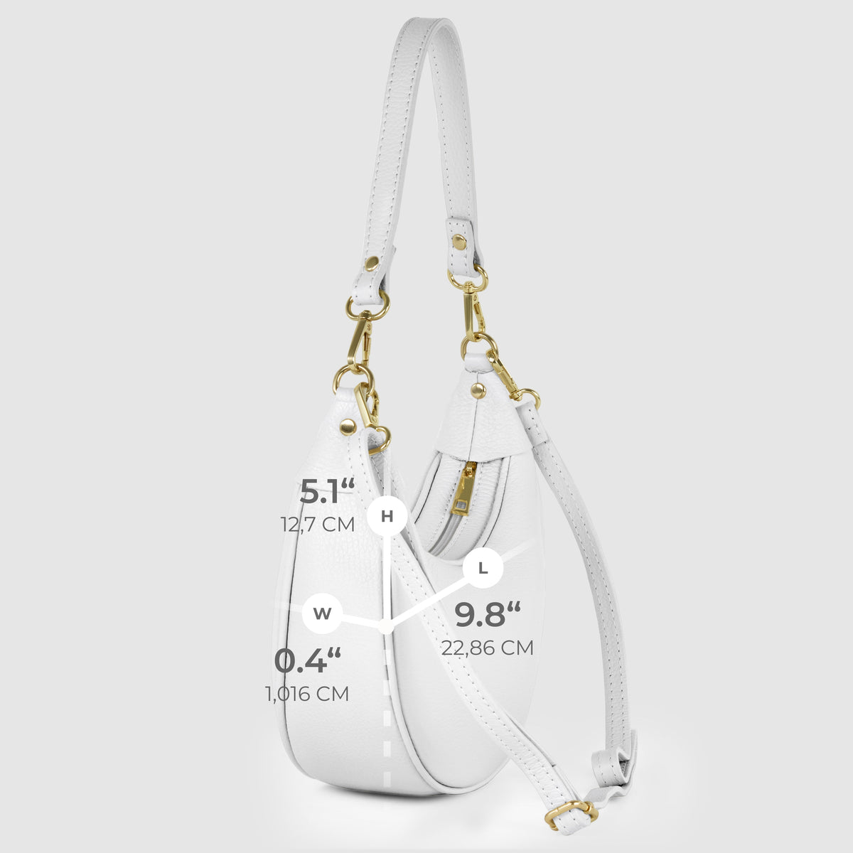 Bolso de hombro de cuero italiano de plena flor | Verona