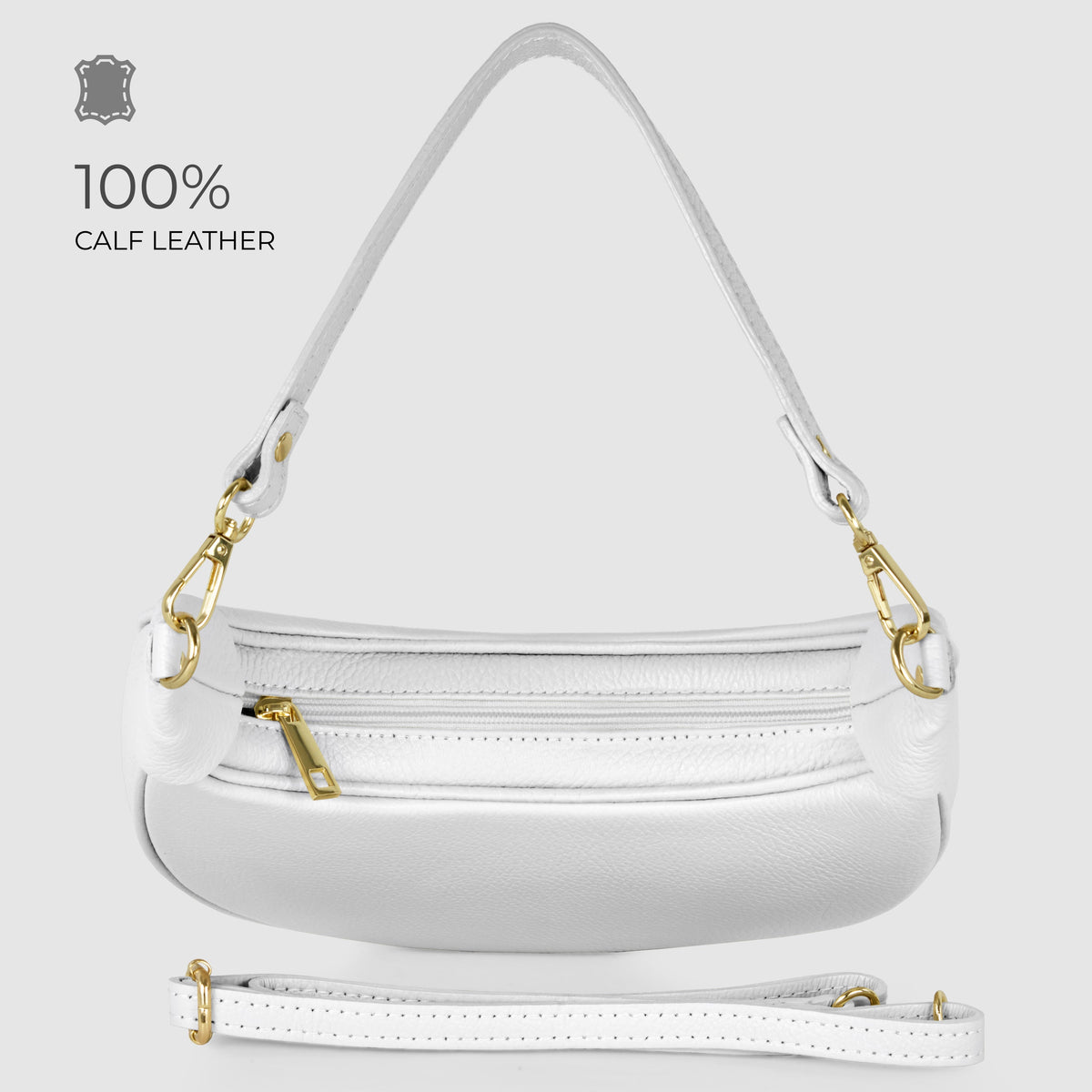Bolso de hombro de cuero italiano de plena flor | Verona