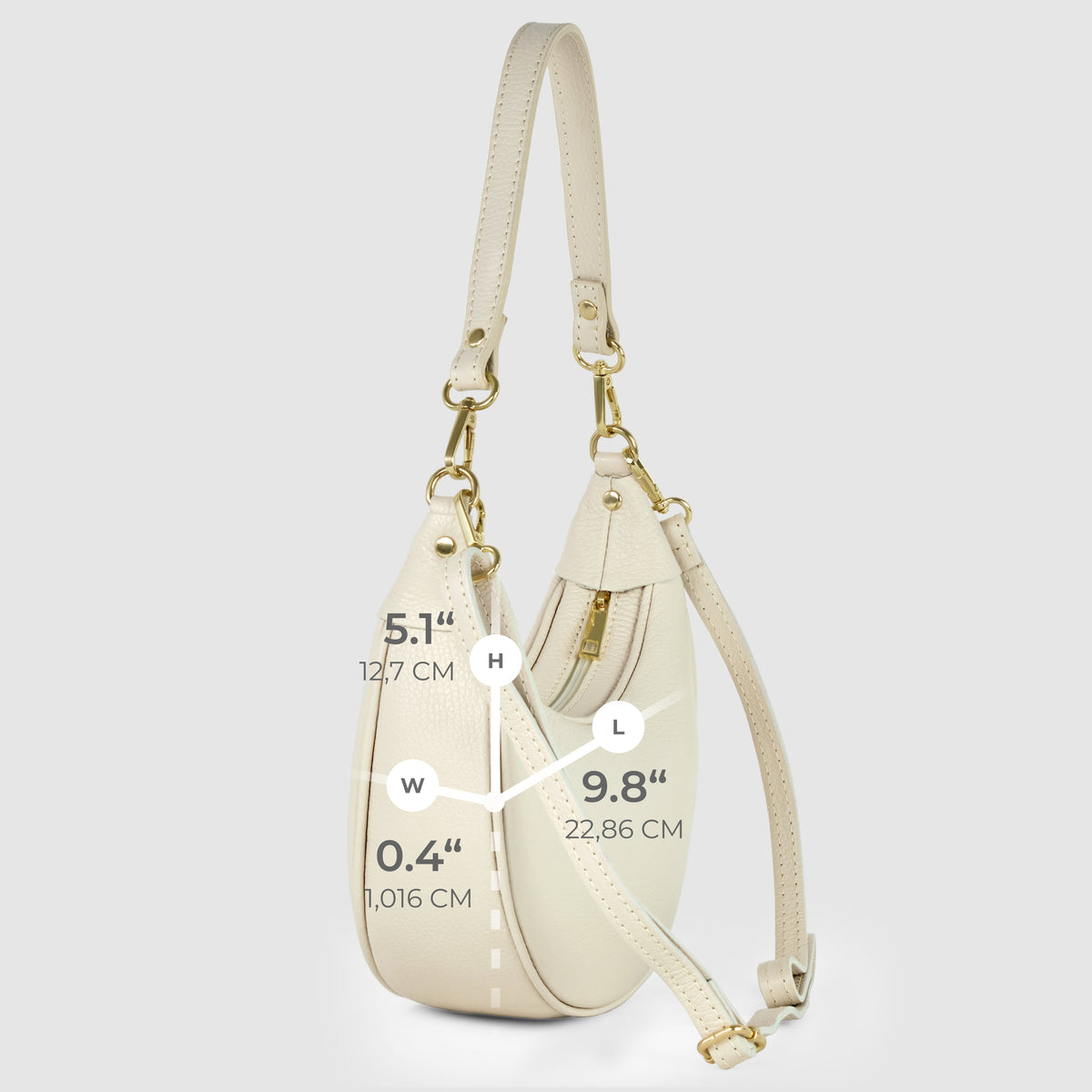 Bolso de hombro de cuero italiano de plena flor | Verona