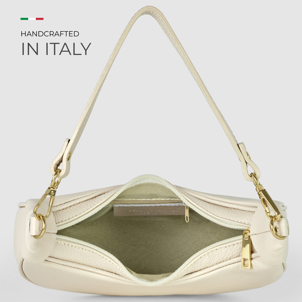 Bolso de hombro de cuero italiano de plena flor | Verona