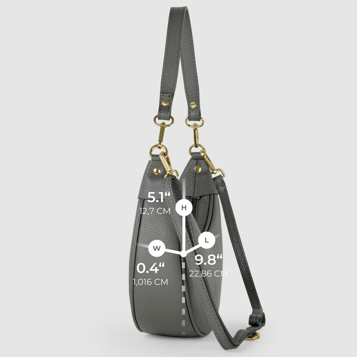 Bolso de hombro de cuero italiano de plena flor | Verona