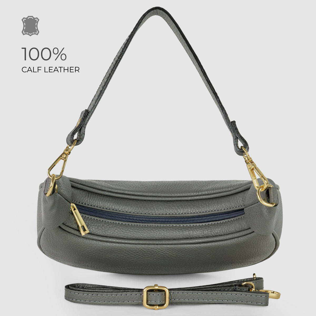 Bolso de hombro de cuero italiano de plena flor | Verona