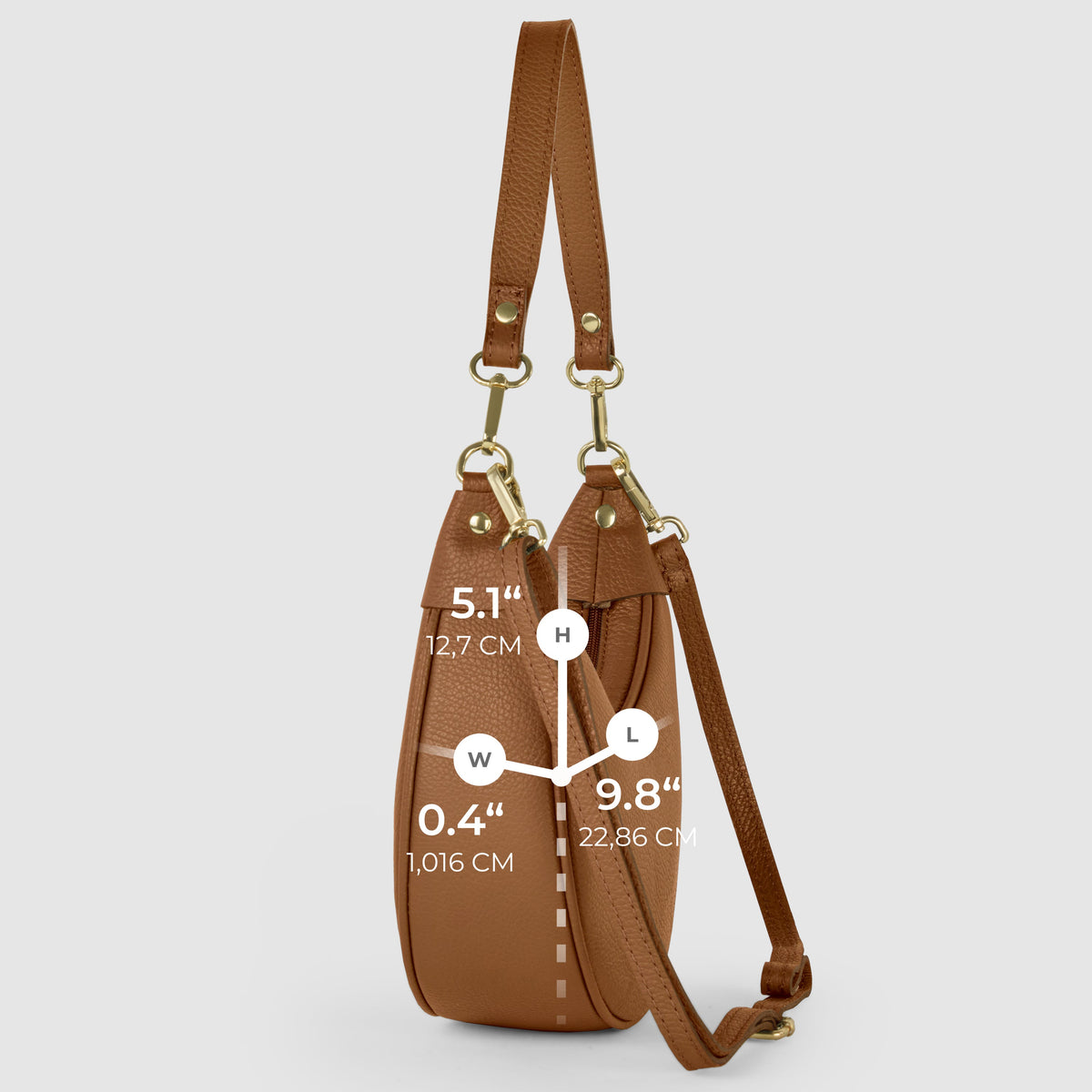 Bolso de hombro de cuero italiano de plena flor | Verona