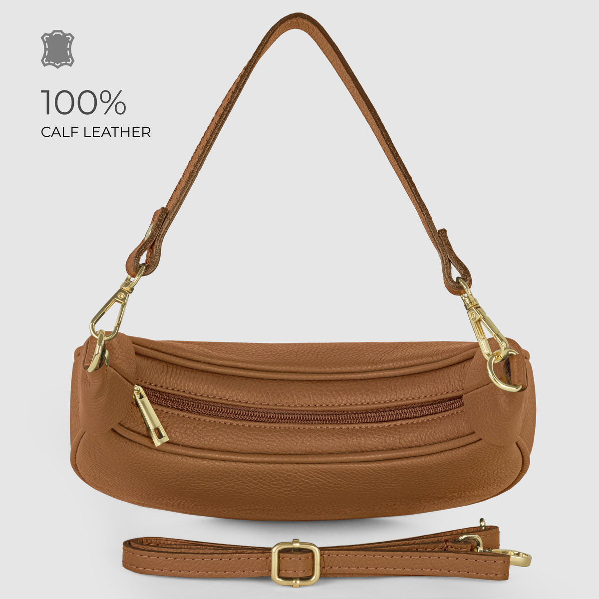 Bolso de hombro de cuero italiano de plena flor | Verona