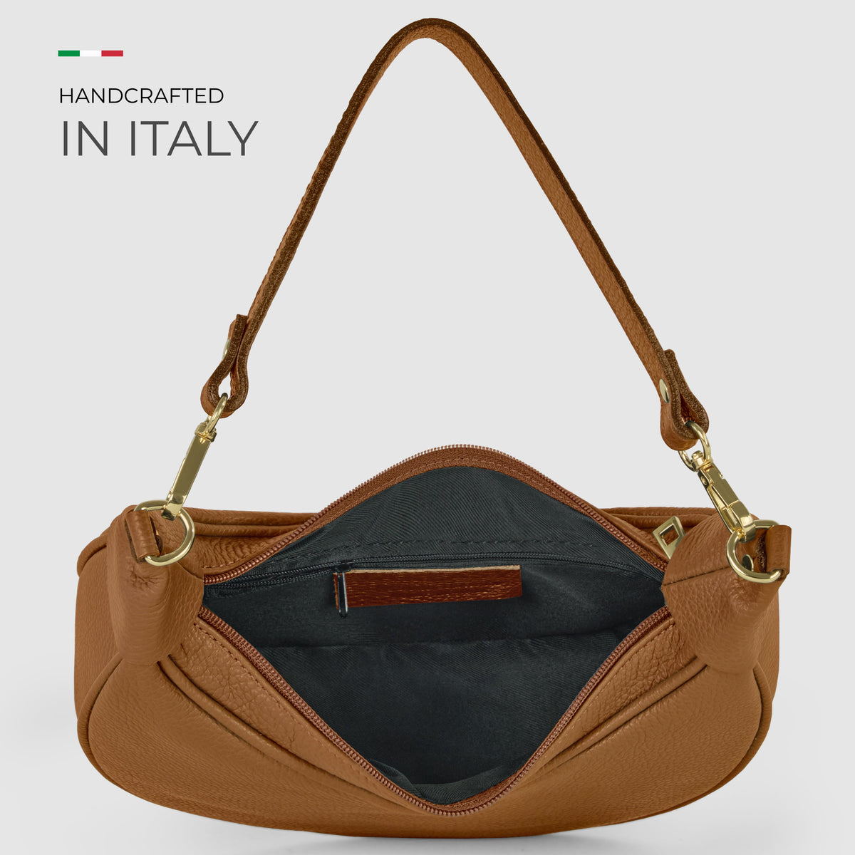 Bolso de hombro de cuero italiano de plena flor | Verona