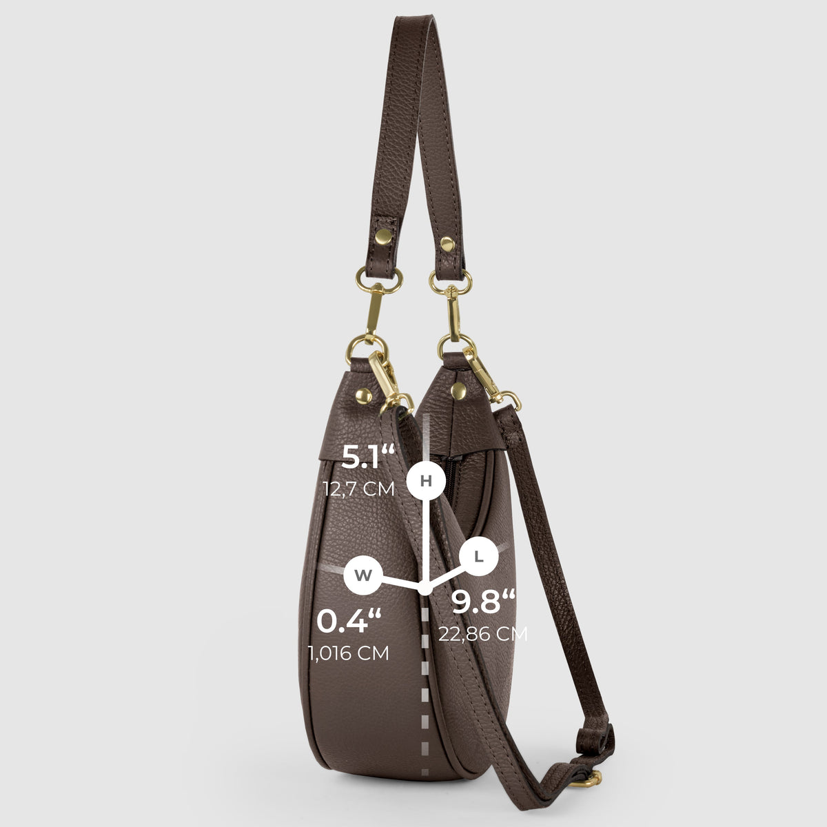 Bolso de hombro de cuero italiano de plena flor | Verona