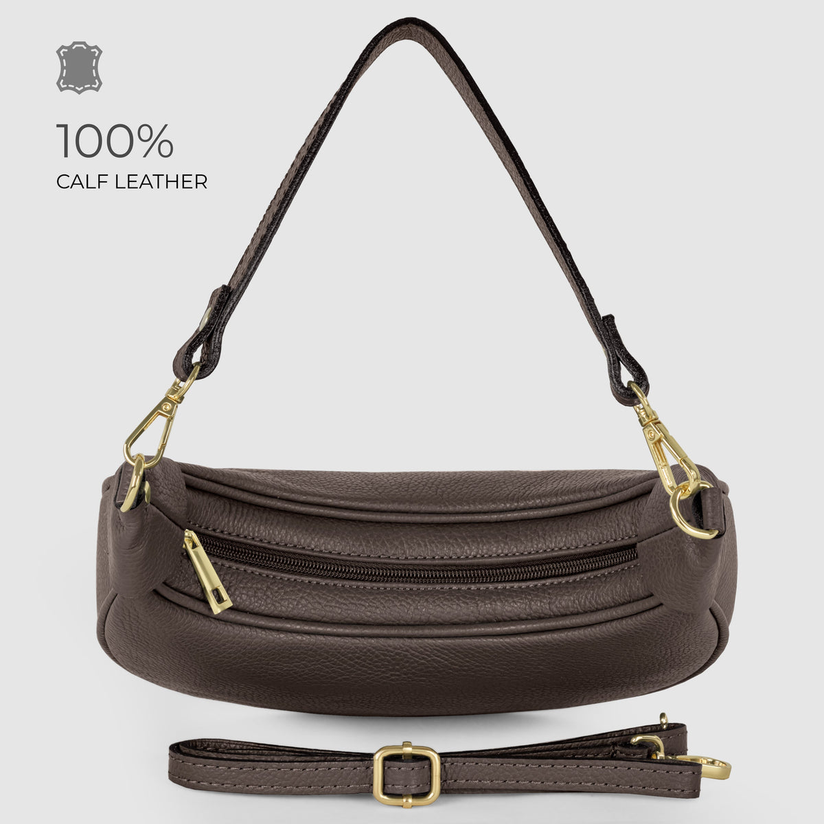 Bolso de hombro de cuero italiano de plena flor | Verona