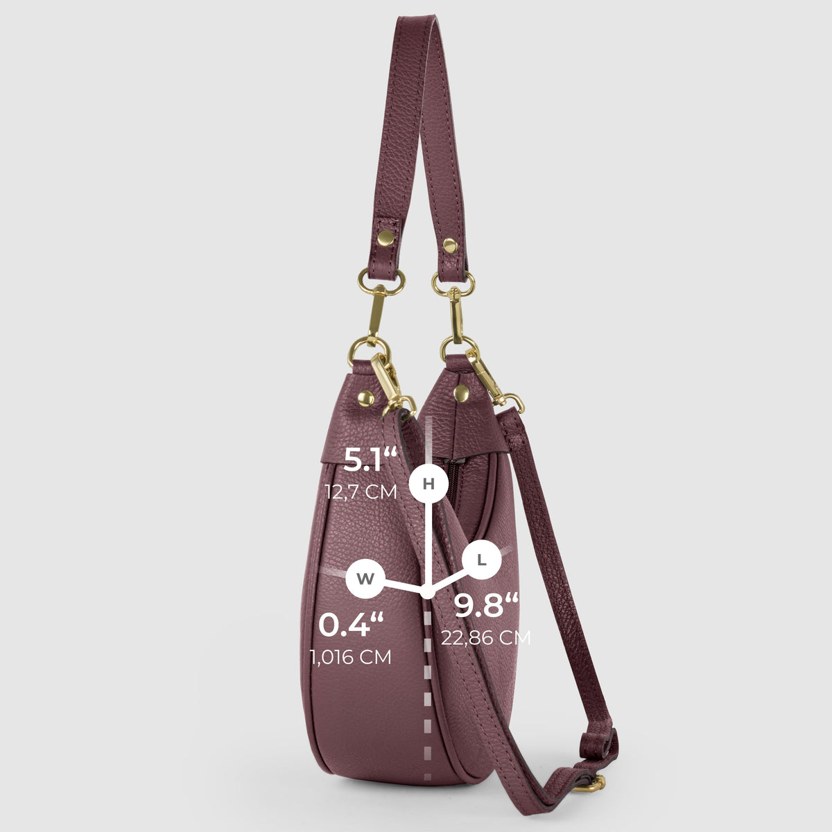 Bolso de hombro de cuero italiano de plena flor | Verona
