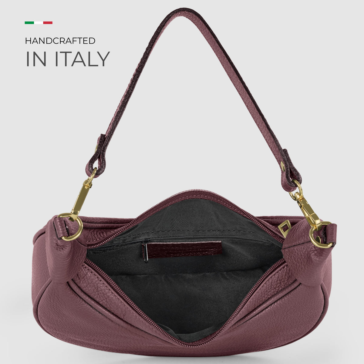 Bolso de hombro de cuero italiano de plena flor | Verona