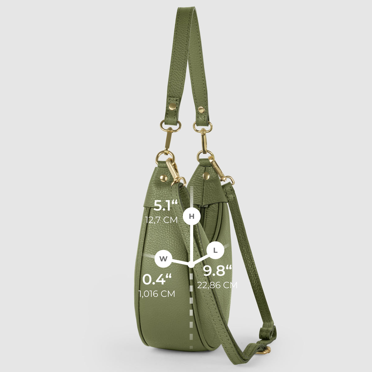 Bolso de hombro de cuero italiano de plena flor | Verona