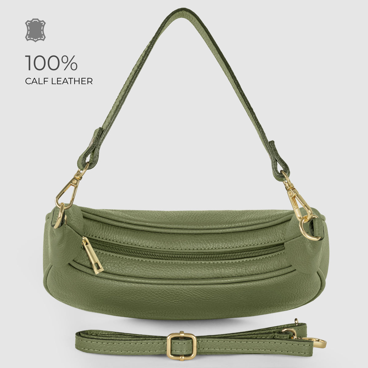Bolso de hombro de cuero italiano de plena flor | Verona