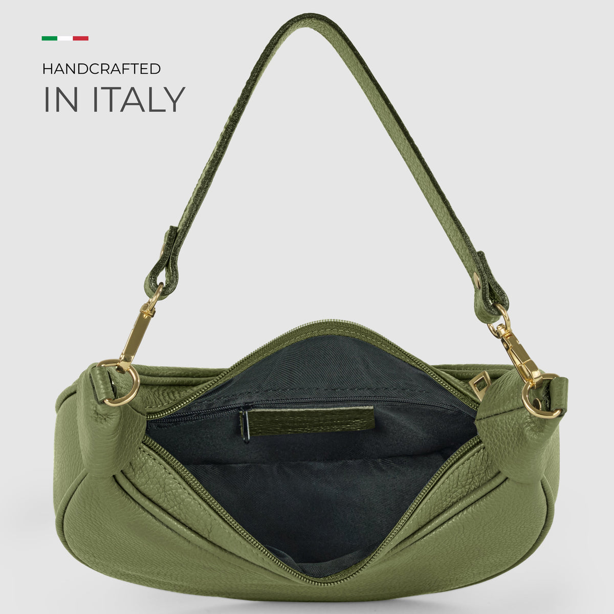 Bolso de hombro de cuero italiano de plena flor | Verona
