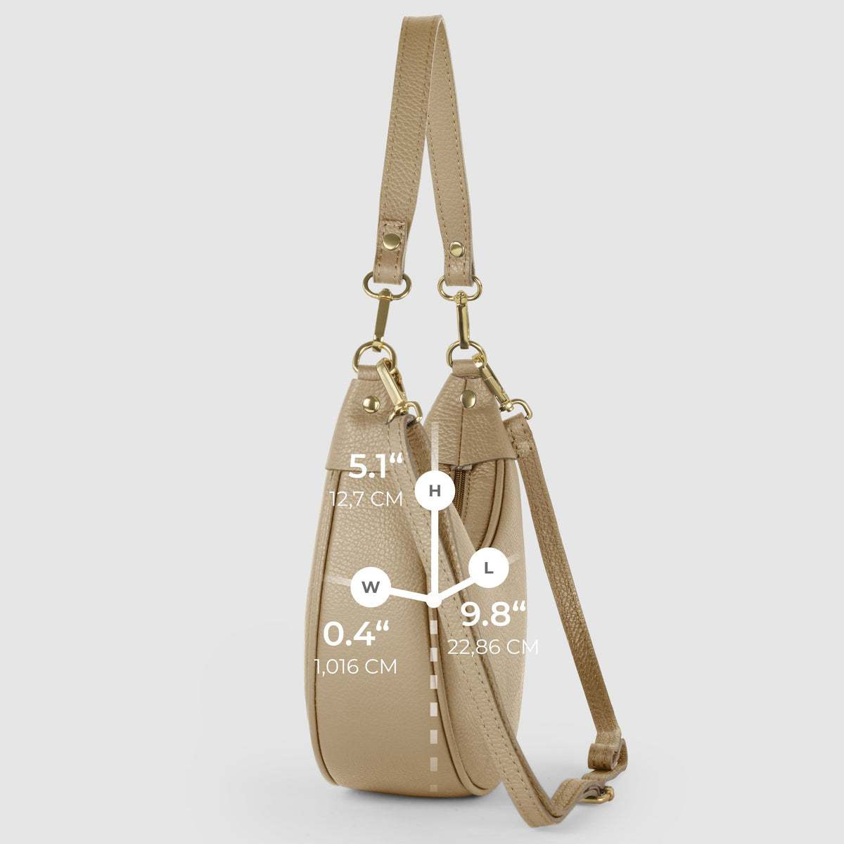 Bolso de hombro de cuero italiano de plena flor | Verona