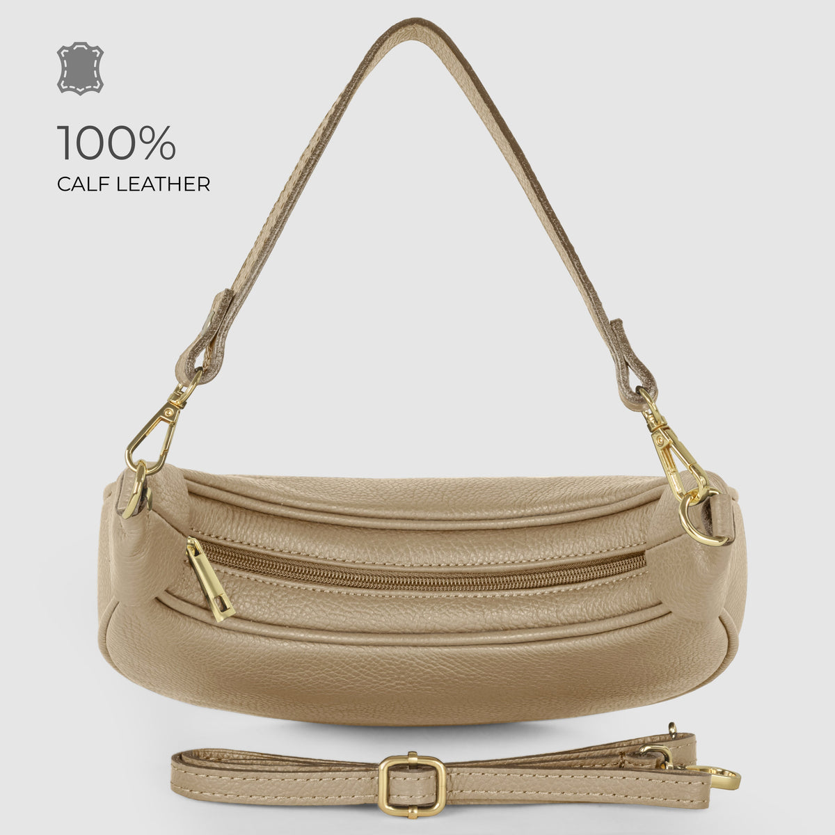Bolso de hombro de cuero italiano de plena flor | Verona