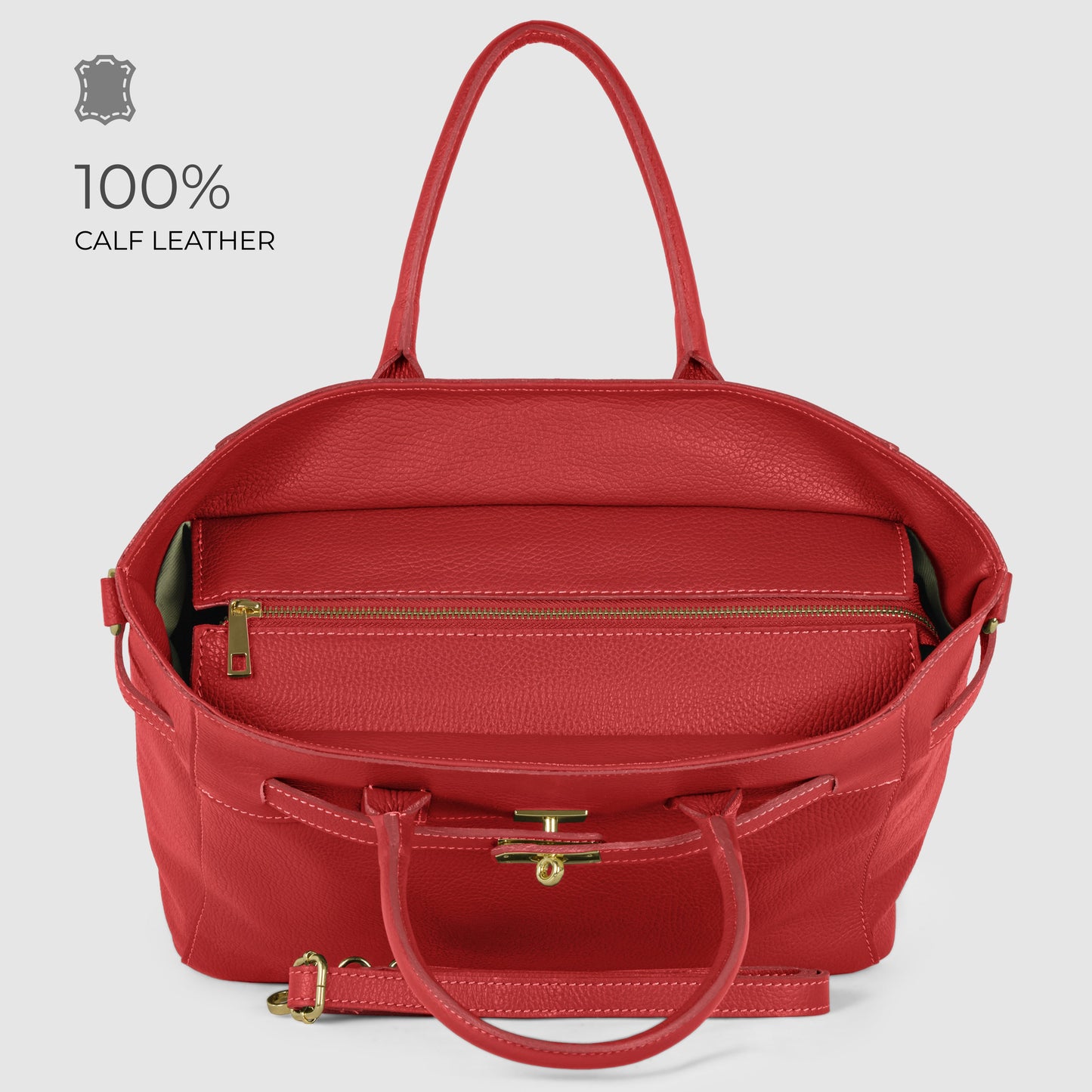 Italian Full-Grain Leather Top-Handle Bag | Cesena