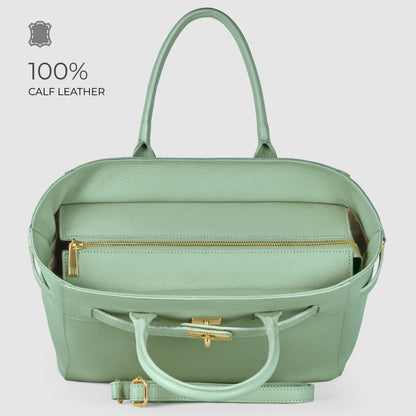 Italian Full-Grain Leather Top-Handle Bag | Cesena