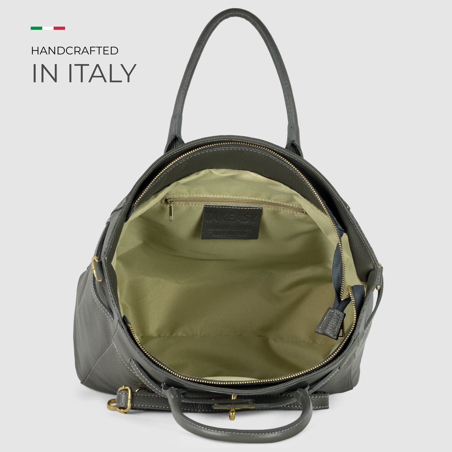 Italian Full-Grain Leather Top-Handle Bag | Cesena