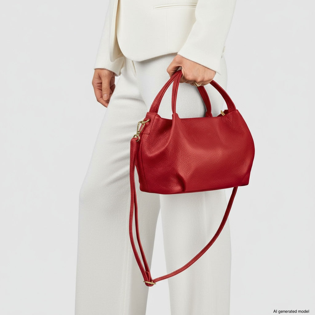 Bolso Tote de Piel Plena Flor Italiana | Lucca