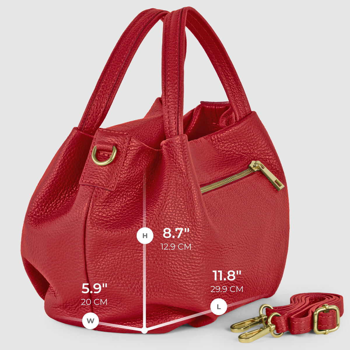 Bolso Tote de Piel Plena Flor Italiana | Lucca