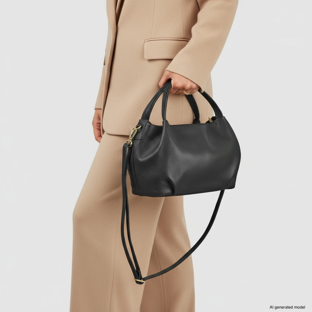 Bolso Tote de Piel Plena Flor Italiana | Lucca