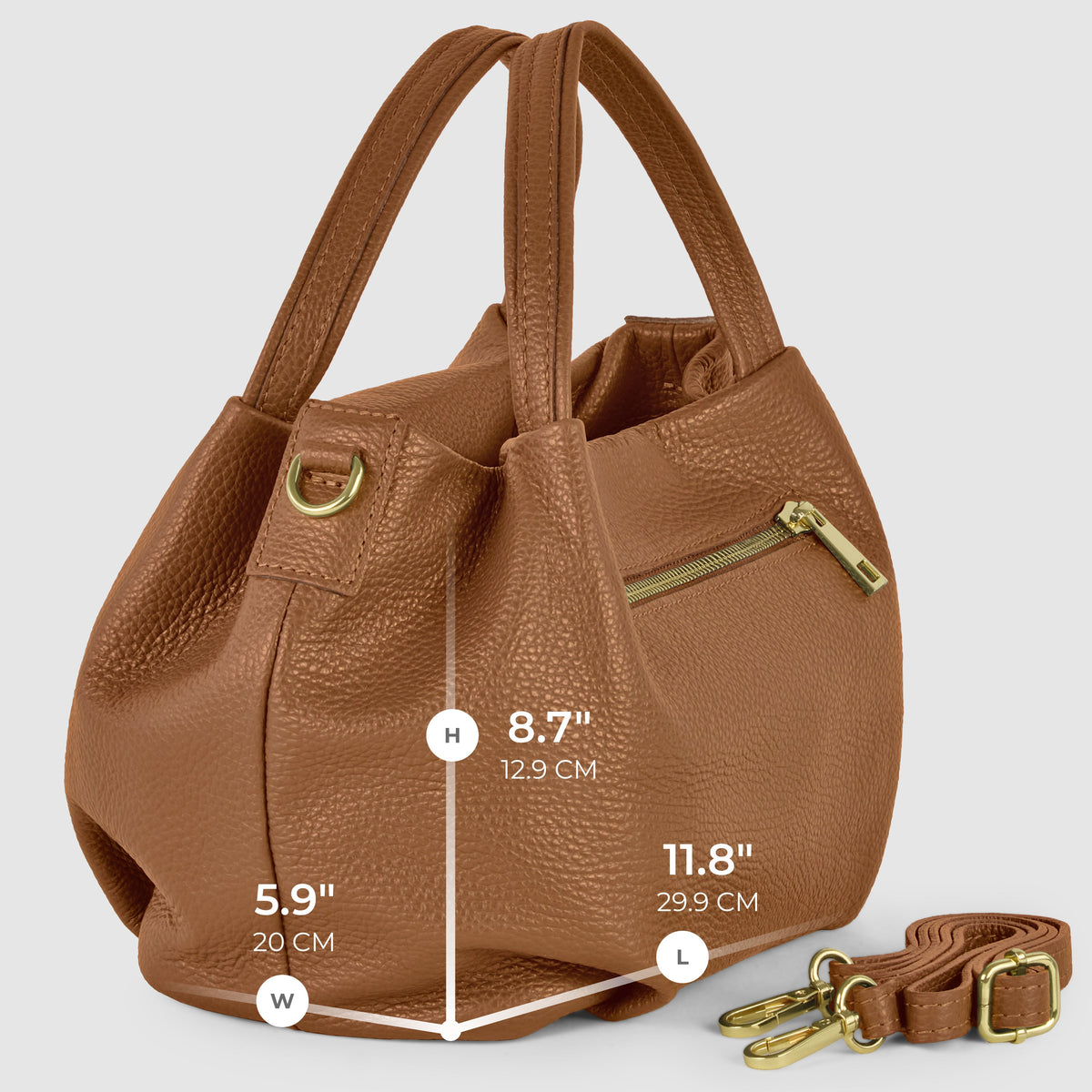 Bolso Tote de Piel Plena Flor Italiana | Lucca