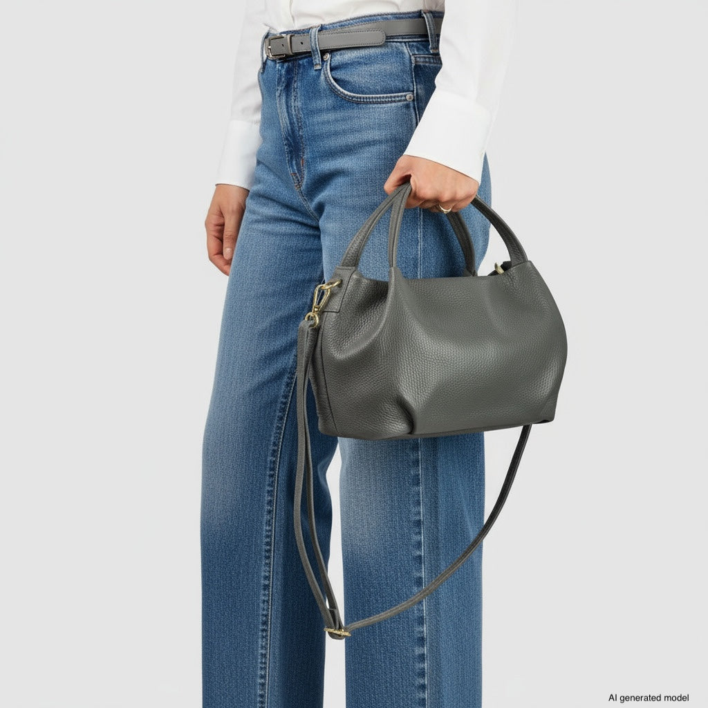 Bolso Tote de Piel Plena Flor Italiana | Lucca
