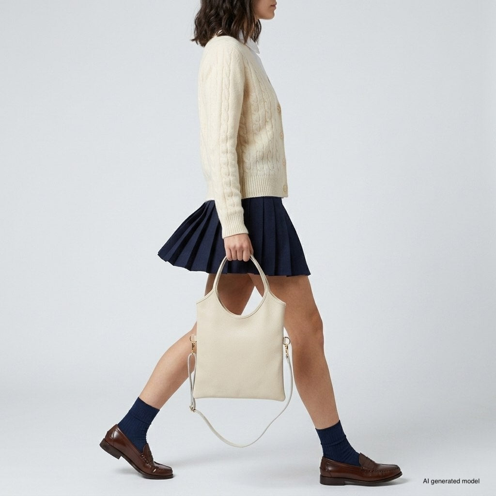 Bolso tote de piel italiana de plena flor | Matera