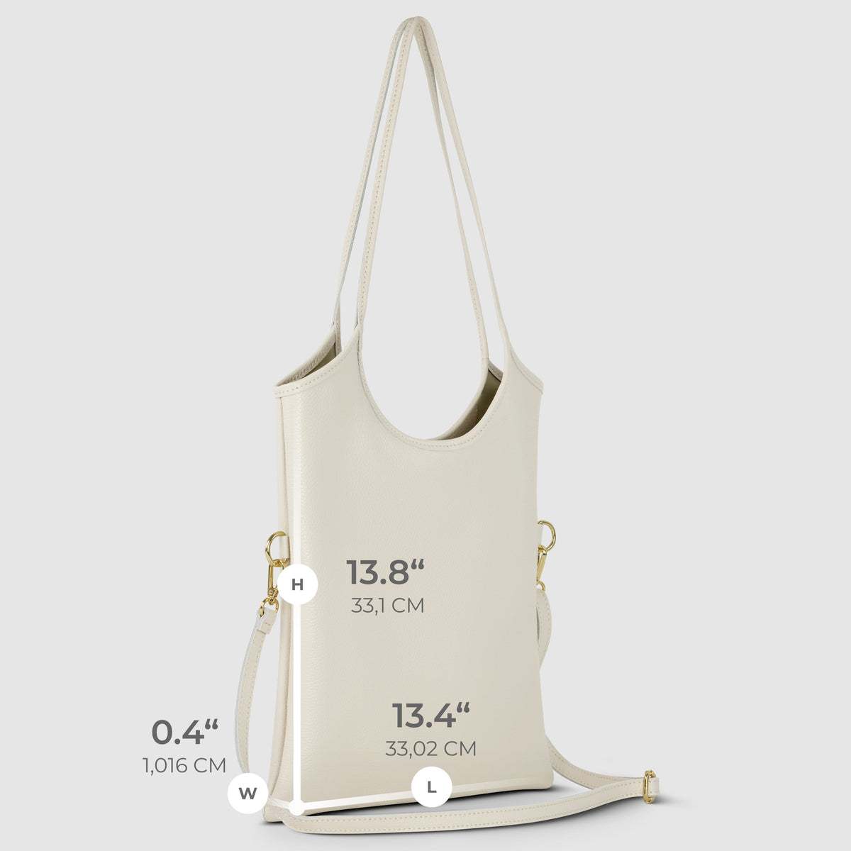 Bolso tote de piel italiana de plena flor | Matera
