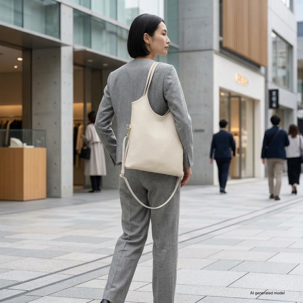 Bolso tote de piel italiana de plena flor | Matera
