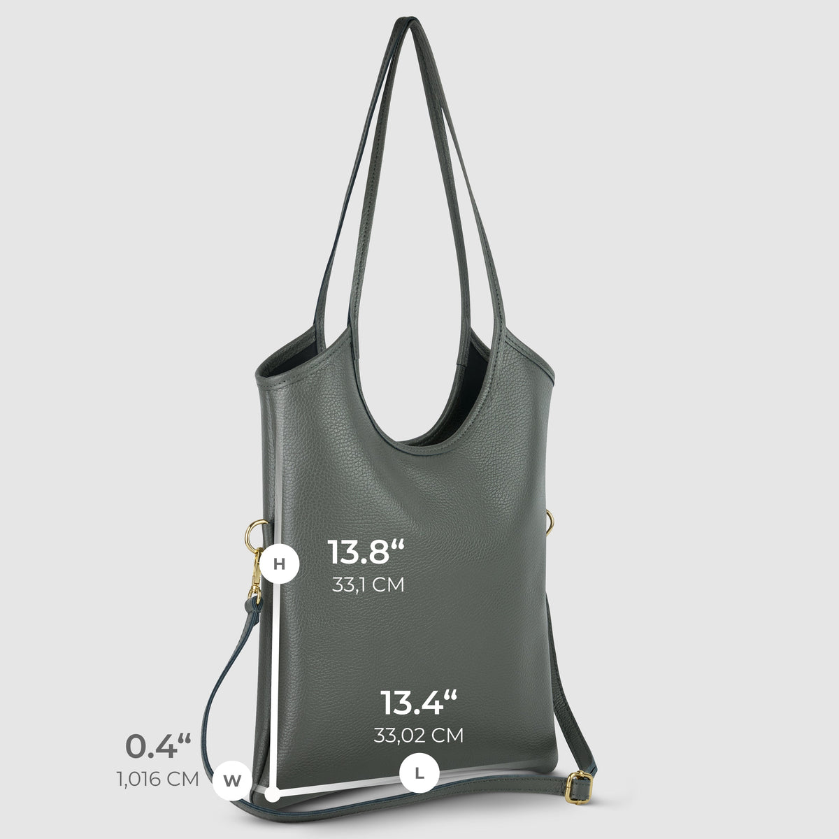 Bolso tote de piel italiana de plena flor | Matera