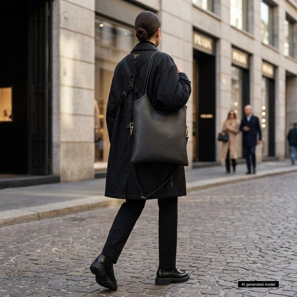 Bolso tote de piel italiana de plena flor | Matera