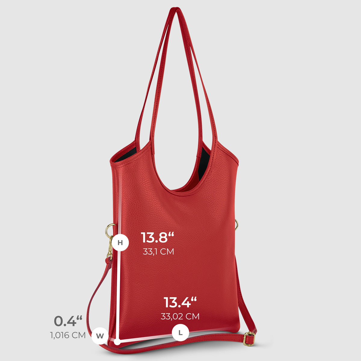 Bolso tote de piel italiana de plena flor | Matera