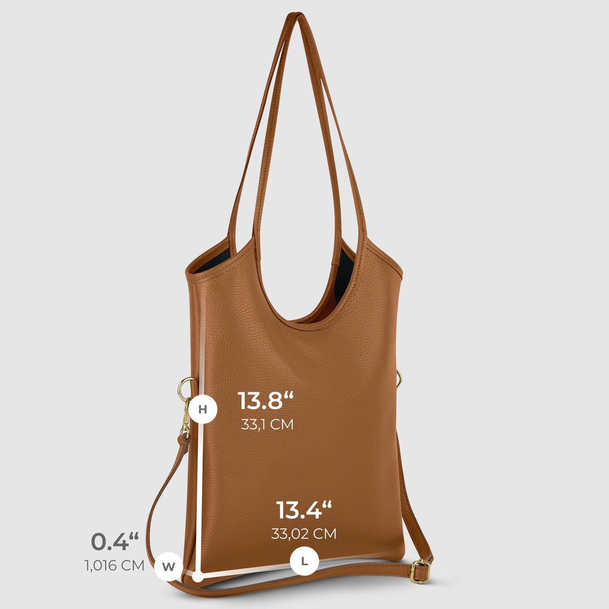 Bolso tote de piel italiana de plena flor | Matera