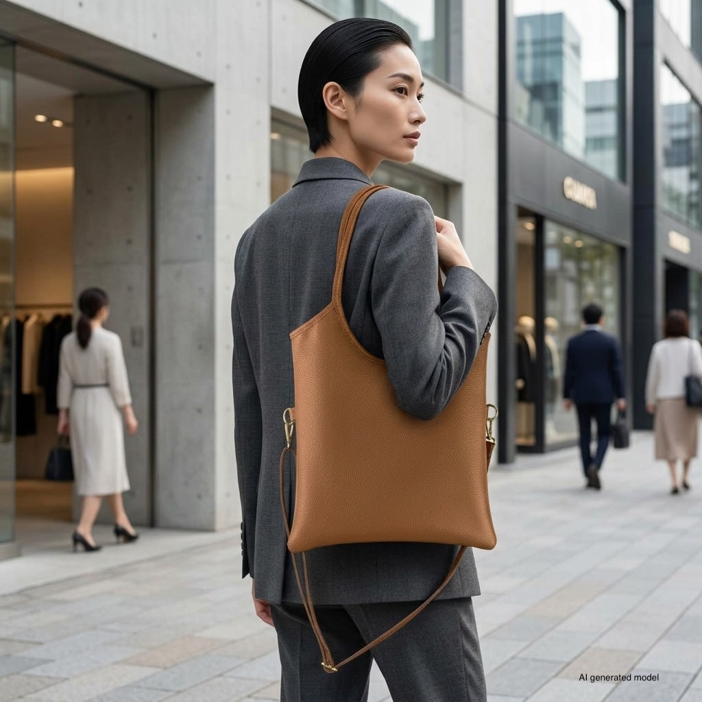Bolso tote de piel italiana de plena flor | Matera