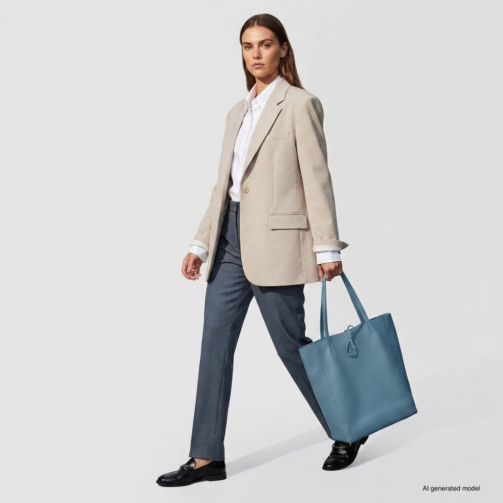 Bolso tote de cuero de grano completo italiano | Florencia