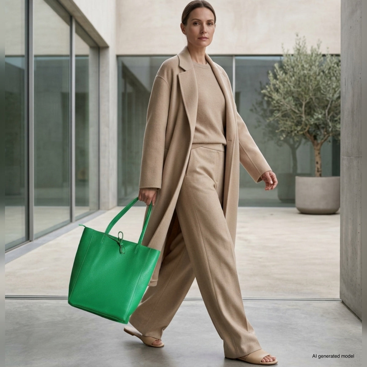 Bolso tote de cuero de grano completo italiano | Florencia