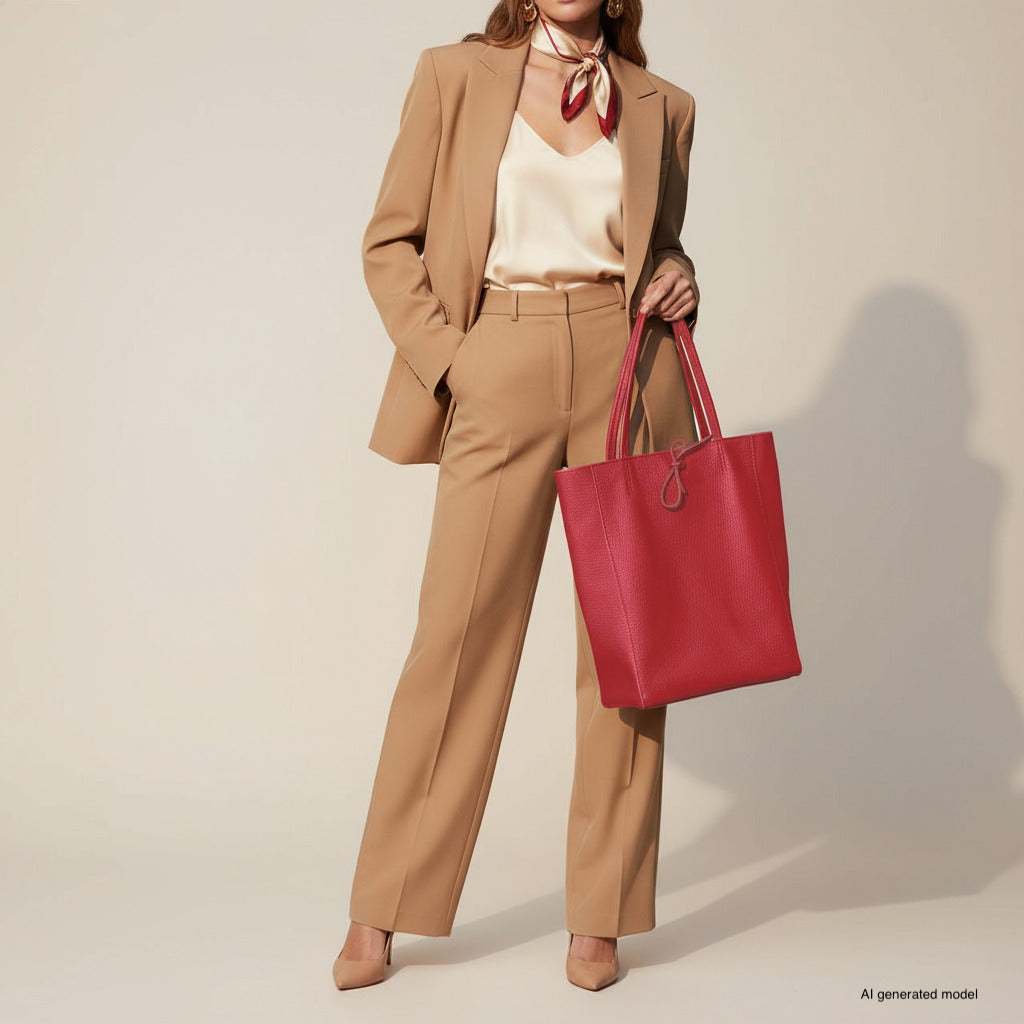 Bolso tote de cuero de grano completo italiano | Florencia