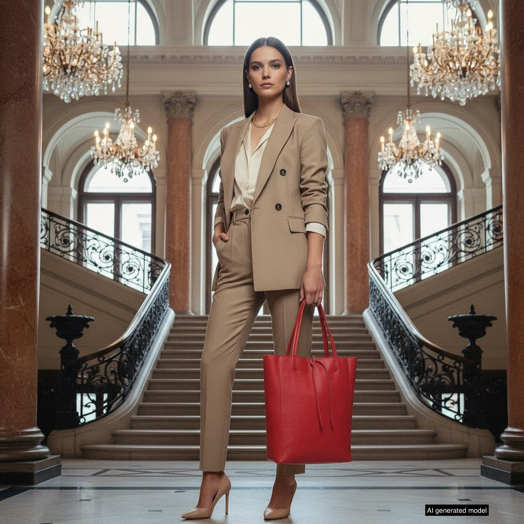 Bolso tote de cuero de grano completo italiano | Florencia