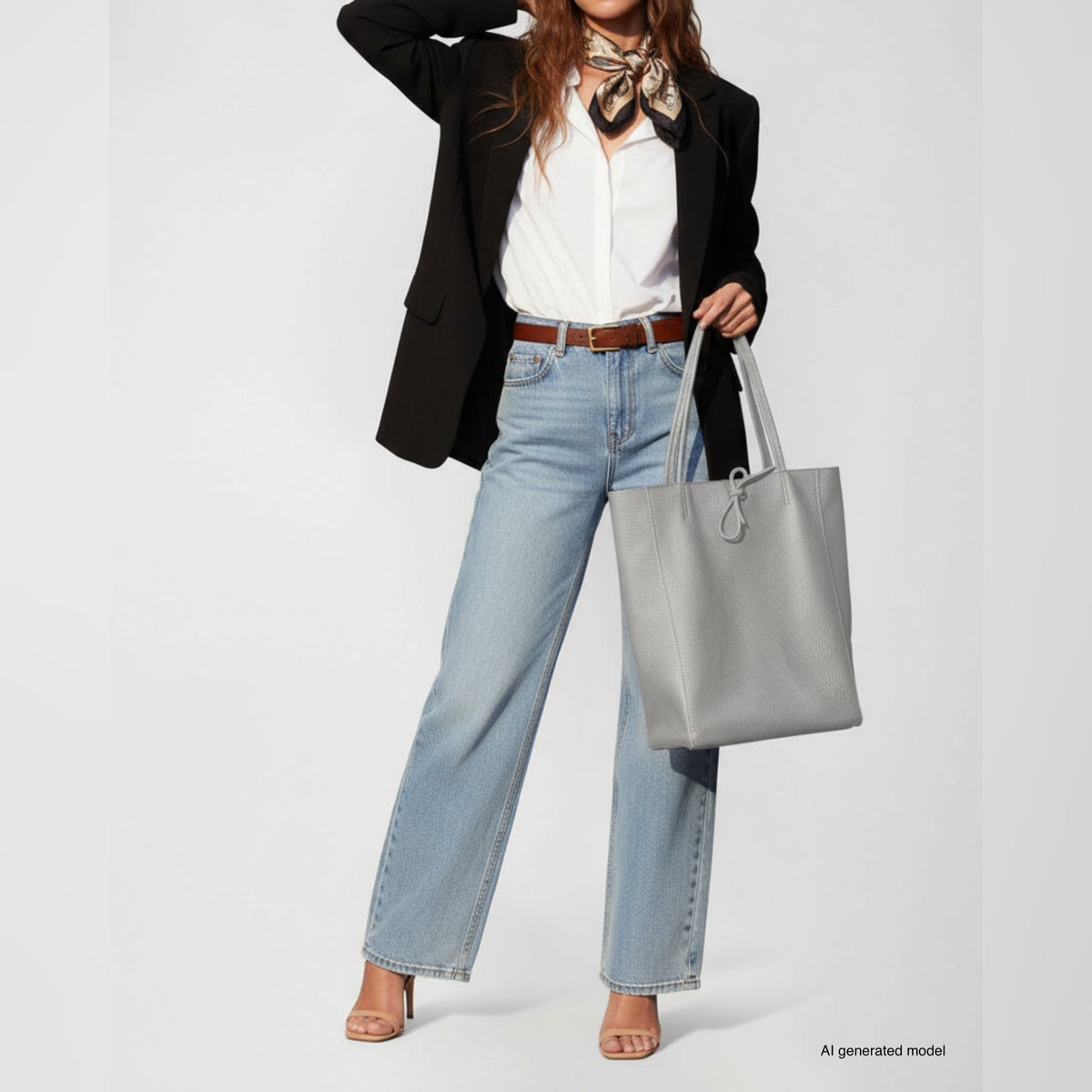 Bolso tote de cuero de grano completo italiano | Florencia