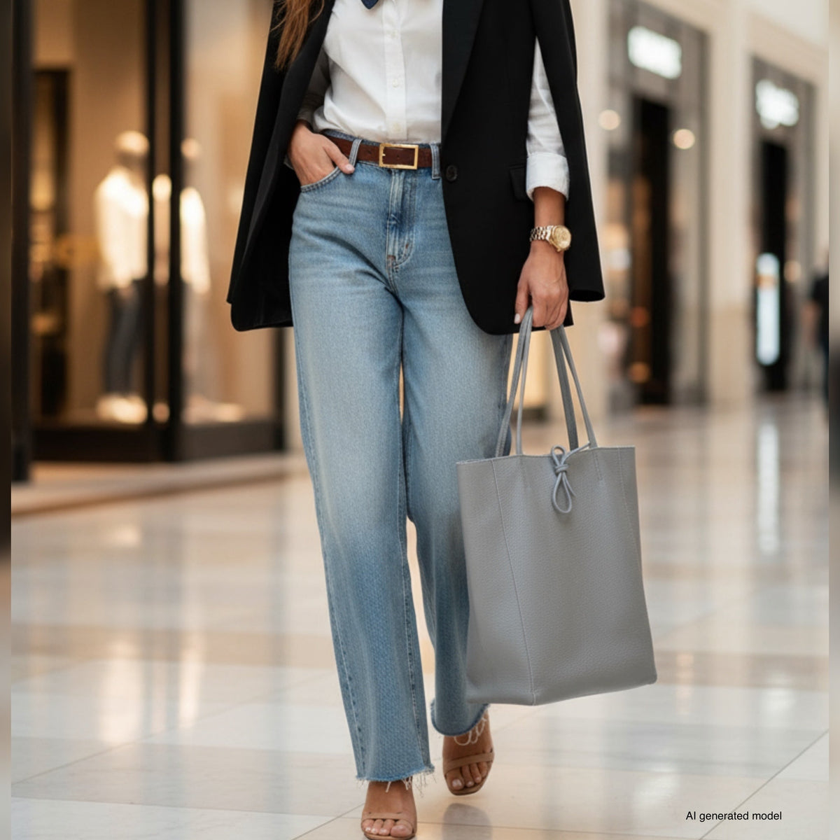 Bolso tote de cuero de grano completo italiano | Florencia