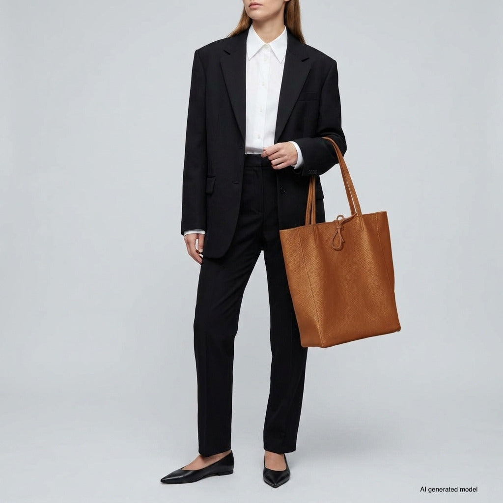 Bolso tote de cuero de grano completo italiano | Florencia