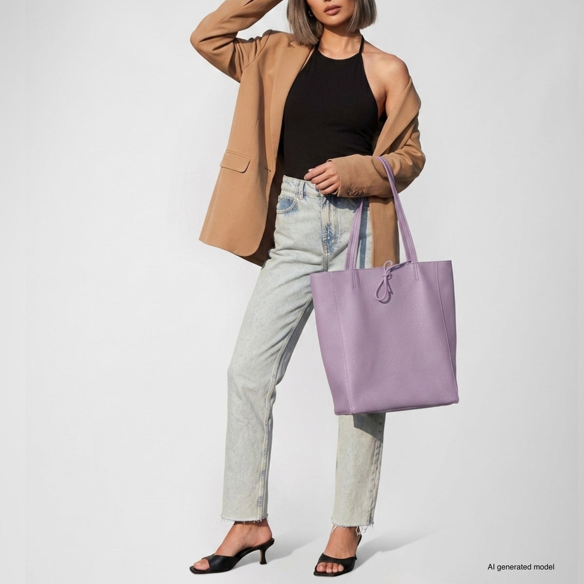 Bolso tote de cuero de grano completo italiano | Florencia